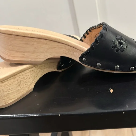 Jack Rogers Leather Breaker Clog Sandals Black - size 9 Medium - Picture 8 of 9